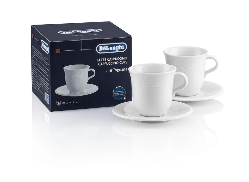 Delonghi Fully Automatic Espresso Machine 2 Porcelain Cappuccino Cups - 5513283731