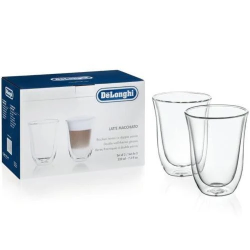 Delonghi DCM047 Fully Automatic Espresso Machine 2 Double Wall Latte Macchiato Thermo Glasses